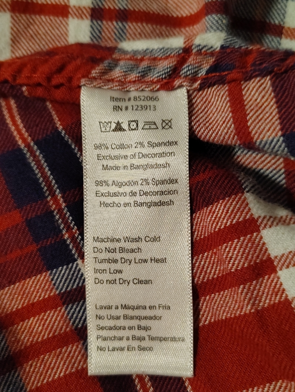 XL JACHS Girlfriend Super-Soft Flannel Red and Navy Plaid Button-Down Shirt - Picture 9 of 13